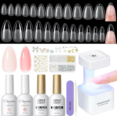 Unghie Finte, 240 Pezzi Tip Unghie Corte Mandorla & Medie Mandorla E Mini Lampad - Immagine 1 di 4