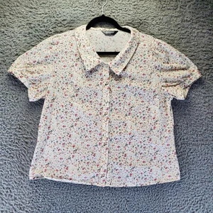 Top Allegra K para mujer XL multicolor floral con botones cuello Peter Pan - Imagen 1 de 9
