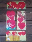 Vintage Valentine Card Lot of 4 Unused/ Unfolded 1950s 7.5 x 3.5 inches Trifold 