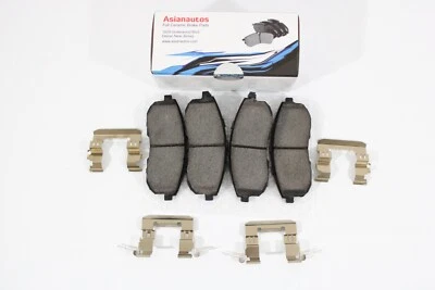 Pastillas de freno delanteras de cerámica completa Asianautos con herrajes para Nissan Cube 2009-2014 Foto 1 de 3