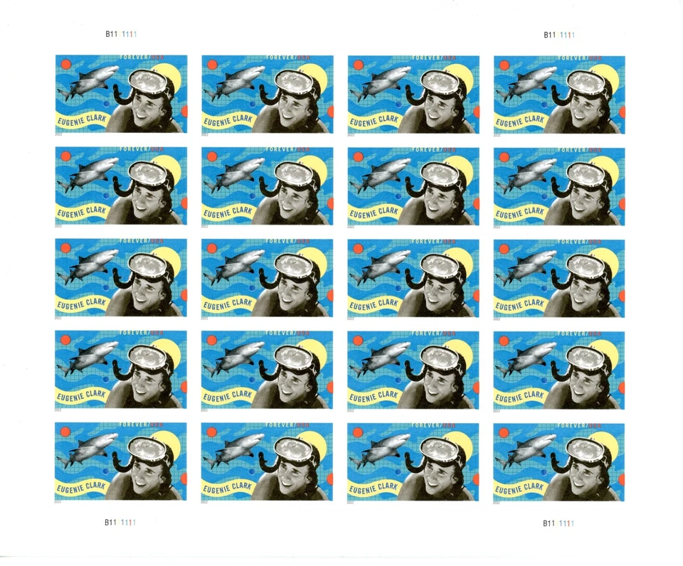 Full sheet of 20, NDC, PO Fresh, Eugenie Clark - Image 1 of 1