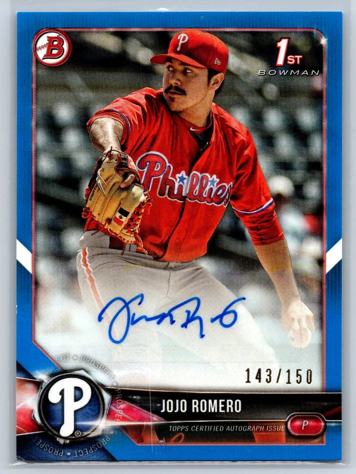 2018 Bowman Jojo Romero 1st Bowman Rookie Auto Blue Parallel #/150 RC - Image 1 of 2