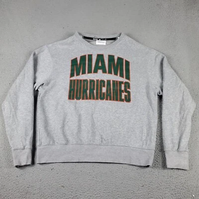 Adidas Miami Hurricanes Suéter Mujer Gris Medio UM Pullover Sudadera Foto 1 de 4
