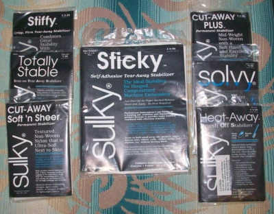 SULKY Estabilizador Variedad Paquete de 7: Pegajoso Rígido Corte Calor Away Solutivo Estable Foto 1 de 2