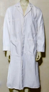 FINCKS RED BAR sanforized white Denim Lab Coat Jacke 40 Vintage - Bild 1 von 8