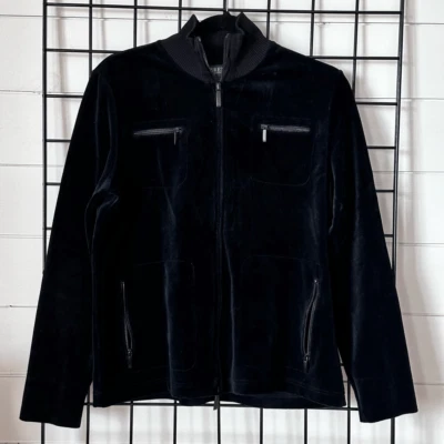 Chaqueta Lauren Ralph Lauren Terciopelo Terciopelo Cremallera Frontal Mujer M Negra De Colección Foto 1 de 4