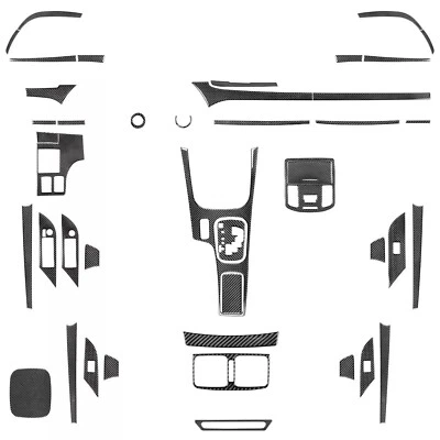 42Pcs Real Carbon Fiber Kits Full Interior Exterior Trim For Toyota Hilux 15-23 — 第 1/4 张图片