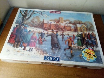 NEW, VINTAGE 1992 WADDINGTONS 3000 PIECE JIGSAW PUZZLE - SKATERS BY KEVIN WALSH - Image 1 of 4