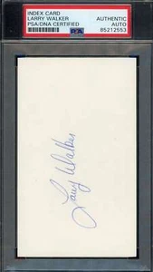 Larry Walker PSA DNA Coa Rookie Signed 3x5 Index Card Autograph - Picture 1 of 1