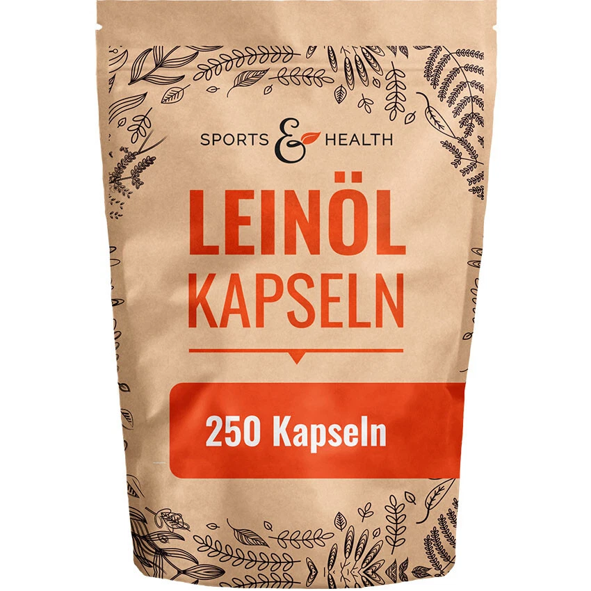 SPORTS & HEALTH Leinöl Kapseln - 250 Softgel Kapseln - 1000mg pro Tagesdosierung - Hochdosiert