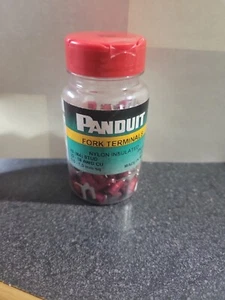 PANDUIT PN18-8F-C Fork Terminal,Tin,Copper,Red,PK100 - Picture 1 of 4