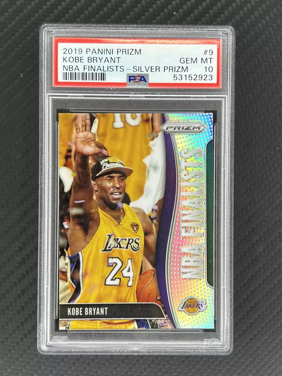 2019-20 Prizm Kobe Bryant NBA Finalists Silver Lakers PSA 10