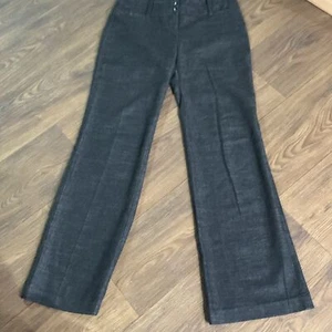 Y2k Black white speckled wide leg dress pants 3 button wide waist band - Picture 1 of 5