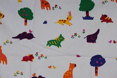 Vtg Hoffman Fun Zone Fabric Nursery Kids Animals Cotton Lot Pieces Zoo Primary - Image 1 of 4