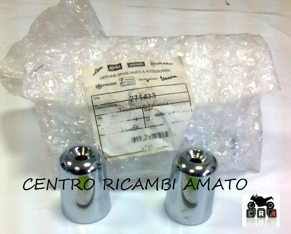COPPIA TERMINALI CONTRAPPESI MANUBRIO ART.271433 ORIGINALI PIAGGIO BEVERLY-NRG - Immagine 1 di 1