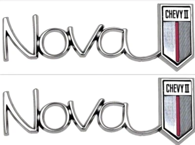 OER Quarter Panel Emblem Set For 1966-1967 Chevrolet Chevy II Nova Standard - Image 1 of 3