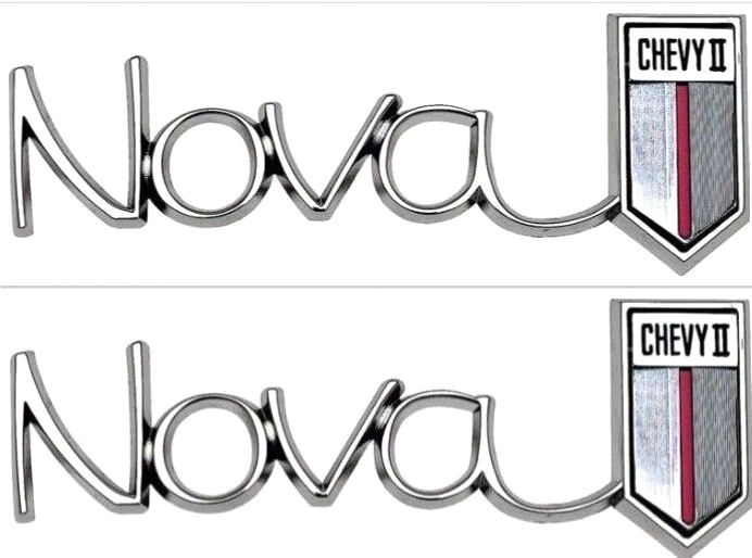 Juego de emblema de panel de cuarto de REA para Chevrolet Chevy II Nova 1966-1967 estándar Foto 1 de 3