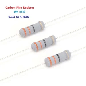 1000pcs Carbon Film Resistor 1W ±5% - Full Range of Values ( 0.1Ω to 4.7MΩ ) - Picture 1 of 1