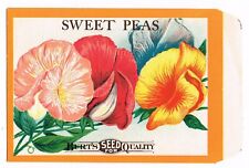 VINTAGE SEED PACKET 1910 GENERAL STORE BURTS SWEET PEAS FLOWERS ORANGE BORDER
