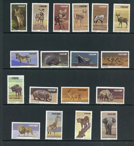 K203  Southwest Africa  1980/5   fauna wild animals  SHORT-SET  18v.    MNH Cover