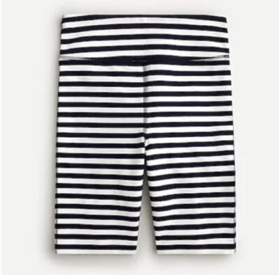 Bicicleta corta a rayas J Crew azul marino/blanco Lycra Signature Flex XS bolsillo trasero $49,50 Foto 1 de 4