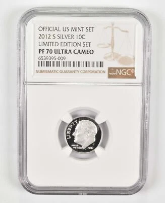 2012-S PF70 Silver Roosevelt Dime US Mint Limited Edition Set NGC - Image 1 of 4