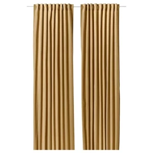Tende Ikea SANELA, 1 paio, con nastro adesivo/beige-giallo, 140x250 cm - Foto 1 di 8
