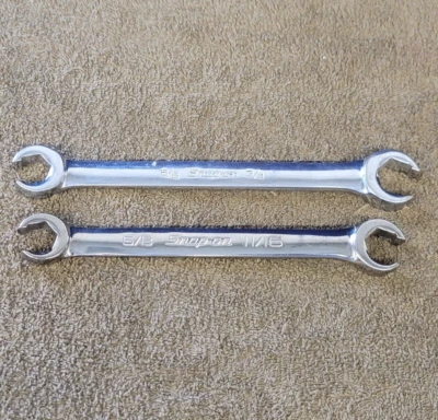 2 Snap-on Double End Flare Nut Line Wrench 5/8" 11/16" 3/4" RXFS2022B RXFS2024A - Image 1 of 4