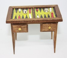 Concord Miniature Doll Backgammon Table Nib Boxes