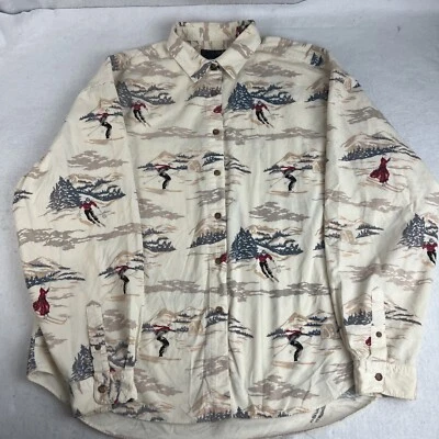 Camisa Eddie Bauer Mujer XL Esquiador Montaña Pana De Colección Foto 1 de 4
