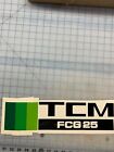 1 set of TCM Forklift Decal Sticker Model FCG25 Black with green Decal 15 x 3.75