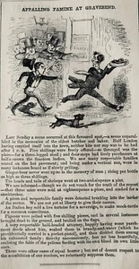 um 1845 KENT - ENTSETZLICHE HUNGERSNOT AM GRAB antiker viktorianischer Druck - Bild 1 von 2