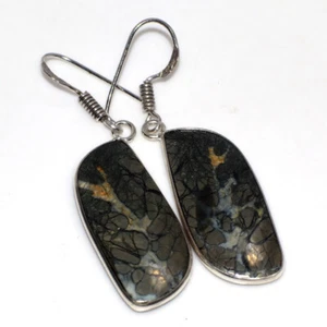 Apache Golden Pyrite 925 Silver Plated Earrings 2" Aesthetic Jewellery GW - Picture 1 of 3