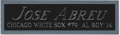 PLACA DE IDENTIFICACIÓN JOSE ABREU CHICAGO WHITE SOX PARA CAMISETA DE BÉISBOL FIRMADA AUTOGRAFIADA Foto 1 de 2