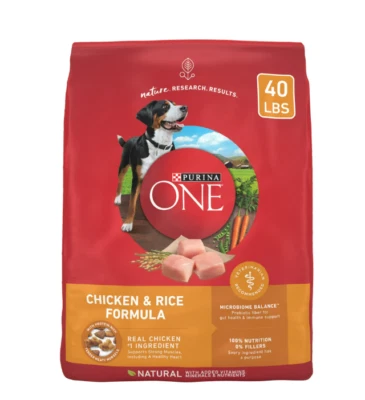 Purina One Dry Dog Food for Adult Dogs High Protein, Real Chicken & Rice, 40 lbs - Image 1 of 4