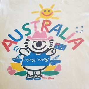 VTG Ken Done 80s Single Stitch Australia Downunder T-Shirt M - Picture 1 of 9