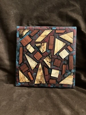 Arte psicodélico de madera y epoxi ilusión 3D Foto 1 de 2