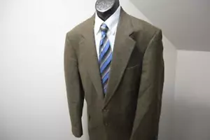 Lands End Tweed Handwoven Wool Blazer Sports Jacket Lined Mens Sz 44 L - Picture 1 of 9