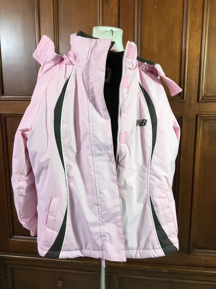 New Balance Kids Girl Jacket Size Small 7/8 Pink With Brown Accent Lknw As Pictu - Image 1 of 4