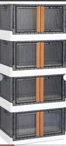Stackable & Collapsible Plastic storage bin with lid and doors (#7) - Picture 1 of 2