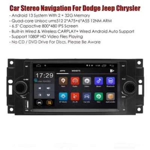6.5'' Car Stereo Radio Navigation For Dodge Jeep Chrysler Carplay Camera 2+32GB - Foto 1 di 23