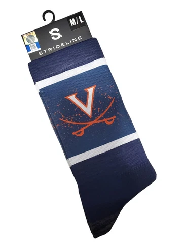 Virginia Cavaliers Socks Premium Strideline Crew University NCAA Athletic Wear Cover