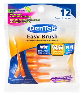 12 easy brush interdental cleaning brushes w/ Fluoride cleaner teeth DenTek 113 - Image 1 of 4