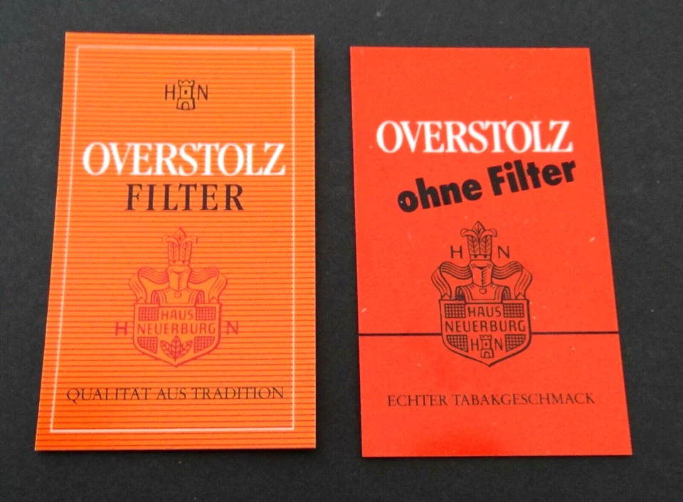 2x Einsteckkarten Zigarettenautomat Overstolz Tabak Haus Neuerburg Köln 80er - Bild 1 von 1