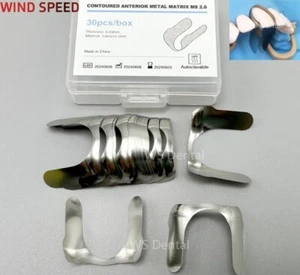 30pcs Dental Contoured Anterior Matrix Sectional System Metal Matrices Bands - Picture 1 of 10