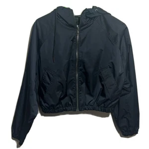Your Personal Best YPB Jacket Abercrombie Crop Cinched Full-Zip Sz XS Black Hood - Picture 1 of 6