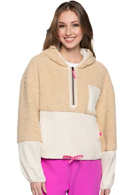 Nitro Nude Med Couture LifeStyle Sherpa Zip Pullover Scrub Jacket MC315 NTND - Image 1 of 4