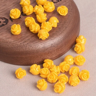 30pcs Flower Shape 8mm Artificial Coral Loose Spacer Beads For Jewelry Making - Image 1 of 3
