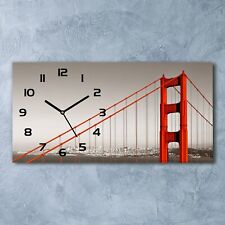 Tulup Horloge murale en verre image 60x30 cm Pont De San Francisco