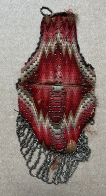 Antique Flame Stitch Purse Textile American Pa Mid 19th Century - Image 1 of 4